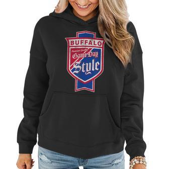 Wny Pride - Blue And Red Buffalo Beer Label Women Hoodie | Mazezy