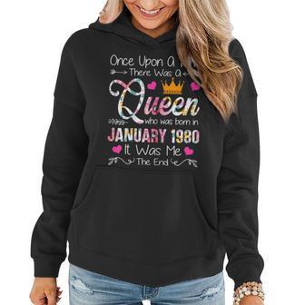 Womens 43 Years Birthday Girls 43Rd Birthday Queen August 1980 Women Hoodie - Seseable