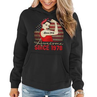 Womens 45 Year Old Awesome Since 1978 45Th Birthday Gifts Women Women Hoodie - Thegiftio UK