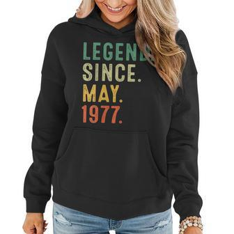 Womens 46 Years Old Gifts Legend Since May 1977 46Th Birthday Women Hoodie | Mazezy