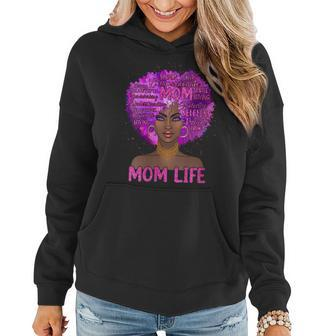 Womens Black Woman Mom Life Mom African American Happy Mothers Day Women Hoodie | Mazezy