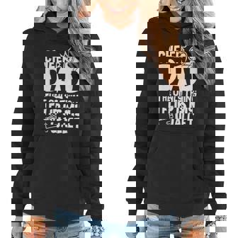 Womens Cheer Dad The Only Thing I Flip Is My Wallet Fathers Day Women Hoodie - Thegiftio