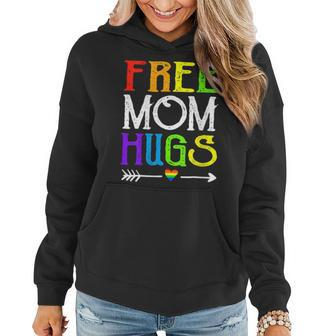 Womens Daisy Rainbow Heart Free Mom Hugs Lgbt Pride Month Women Hoodie | Mazezy DE