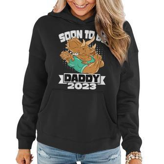 Womens Dino Dad Soon To Be Daddy 2023 Fathers Day Women Hoodie - Thegiftio UK