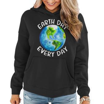 Womens Earth Day Earth Day Everyday Cute Heart Planet Women Hoodie | Mazezy