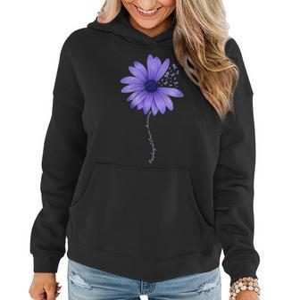 Womens Esophageal Cancer Awareness Sunflower Periwinkle Ribbon Women Hoodie | Mazezy