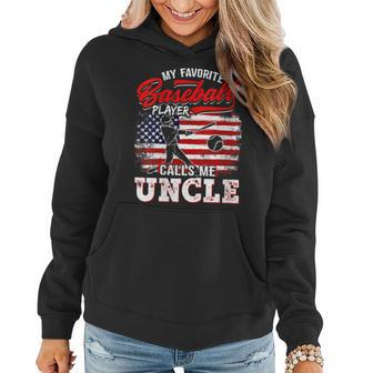 Womens Favorite Baseball Player Calls Me Uncle Funny Fathers Day Women Hoodie - Thegiftio UK