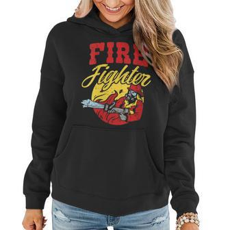 Womens Fire Fighter With Water Hose Fighting The Fire Gift Women Hoodie - Seseable