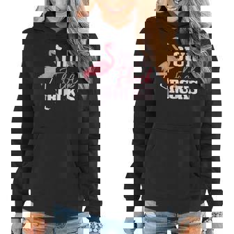 Womens Flamingo Our Flock Rocks Funny Girls Matching Group Party Women Hoodie | Mazezy