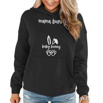 Womens Funny Easter Pregnancy Announcement Mama Bunny Baby Bunny Women Hoodie | Mazezy