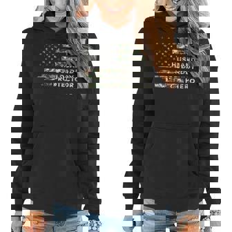 Womens Husband Daddy Protector Hero Camouflage Flag Fathers Day Women Hoodie - Thegiftio UK