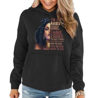 Womens I Have 3 Side Aries Girl Cool Zodiac Astrology Star Sign Women Hoodie | Mazezy
