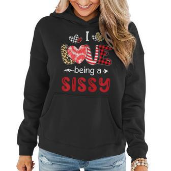 Womens Leopard Happy Mothers Day I Love Being A Sissy Buffalo Plaid Women Hoodie - Thegiftio UK