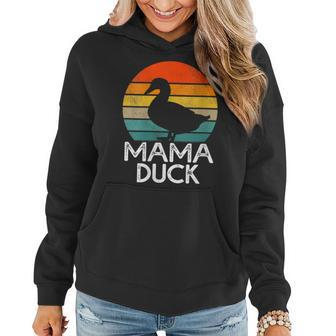 Womens Mama Duck Funny Vintage Duck Lover Mom Mothers Day Women Hoodie - Seseable