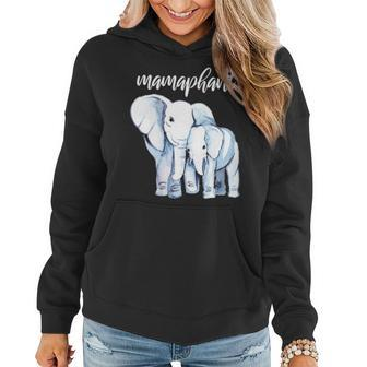 Womens Mamaphant Mama Elephant Mom Gift For Mothers Day Women Hoodie - Seseable