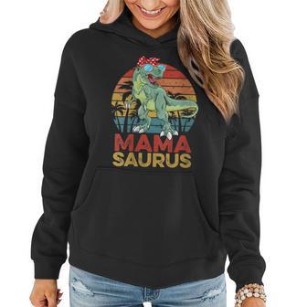 Womens Mamasaurus T Rex Dinosaur Funny Vintage Mama Saurus Family Women Hoodie - Seseable