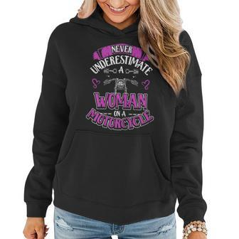 Womens On A Motorcycle Rider Biker Lifestyle Girl Motorcyclist Women Hoodie | Mazezy