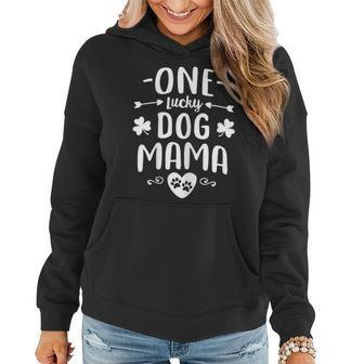 Womens One Lucky Dog Mama Shirt St Patrick Day Cute Dog Mom Gifts Women Hoodie | Mazezy