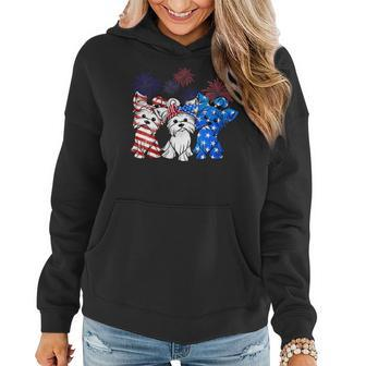 Womens Patriotic Yorkie Dog Yorkshire Terrier 4Th Of July Usa Flag Women Hoodie | Mazezy