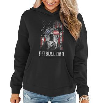 Womens Pitbull Dad American Flag 4Th Of July Dog Fathers Day Mens Women Hoodie - Thegiftio UK