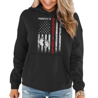 Womens Promoted To Daddy 2023 Patriotic Dad First Time Fathers Day Women Hoodie - Thegiftio UK