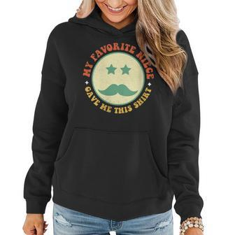 Womens Retro Hippie Face Fathers Day My Favorite Niece Gave Me This Women Hoodie - Thegiftio UK