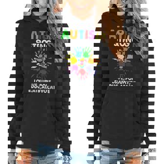 Womens Strong Hands Puzzle Respect Love Support Autism Awareness Women Hoodie | Mazezy