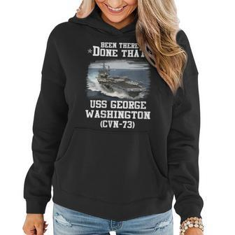 Womens Uss George Washington Cvn-73 Veterans Day Father Day Gift Women Hoodie - Seseable