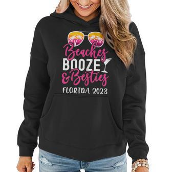 Womens Vacation Girls Trip Florida 2023 Beaches Booze And Besties Women Hoodie | Mazezy