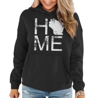 Womens Vintage Wisconsin Home Map In Place Of O Wi State Wisconsin Women Hoodie - Seseable