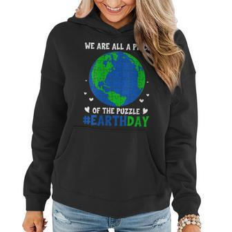 Womens We Are All Piece Of The Puzzle Retro Planet Earth Day 2023 Women Hoodie | Mazezy AU