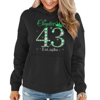 Womens Womens Chapter 43 Est 1980 43 Years Old 43Rd Birthday Queen Women Hoodie | Mazezy