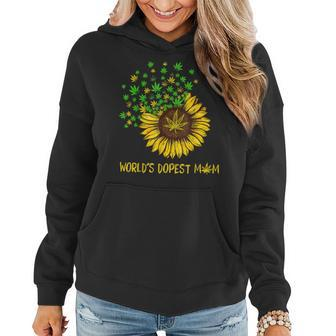 Worlds Dopest Mom Sunflower Weed Women Hoodie | Mazezy