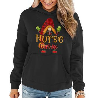 Xmas Nurse Gnome Christmas Pajamas Matching Family Group Women Hoodie Graphic Print Hooded Sweatshirt - Thegiftio UK