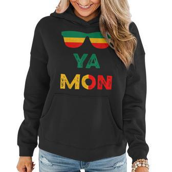 Ya Mon Jamaica Sunglasses Jamaican Flag Slang Jamaican Women Hoodie Graphic Print Hooded Sweatshirt - Thegiftio UK