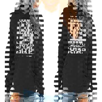 You Can Never Have Too Many Guitars Vintage Rock Guitarist Women Hoodie Graphic Print Hooded Sweatshirt - Thegiftio