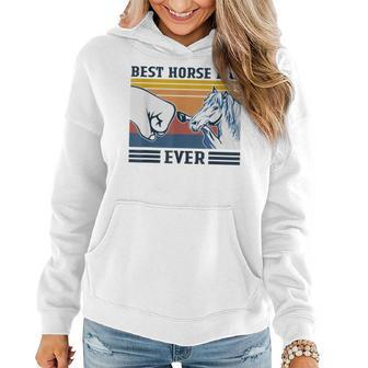 Best Horse Dad Ever Funny Horse Lover Vintage Fathers Day Women Hoodie - Seseable