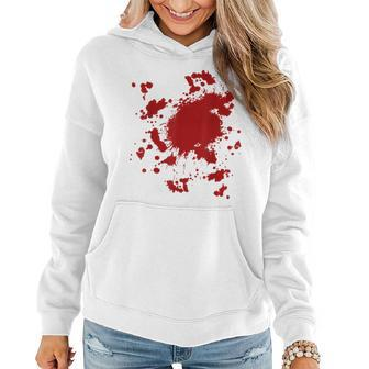 Blood Splatter Costume Gag Fancy Dress Scary Halloween Women Hoodie Graphic Print Hooded Sweatshirt - Thegiftio UK