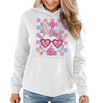 Bunny Outfit For Women Girls Kids Groovy Bunny Face Easter Women Hoodie | Mazezy