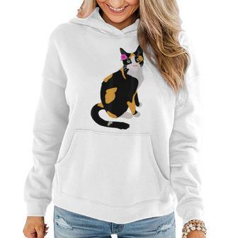 Calico Cat With Pink Flower Calico Mom Cat Lover Women Hoodie | Mazezy