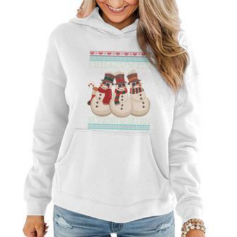Chillin With My Snowmies Ugly Christmas Snowman Funny Gift Black Women Hoodie - Monsterry AU