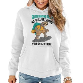 Cool Sloth Hiking Team | Funny Lazy Backpacking Squad Gift Women Hoodie | Mazezy AU