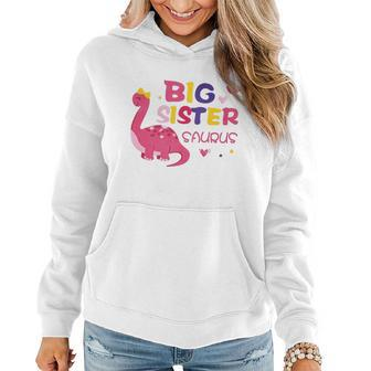 Dinosaur Big Sister Announcement Women Hoodie Graphic Print Hooded Sweatshirt - Thegiftio UK