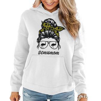 Emu Mom Messy Hair Bun Sunflower Mother Day 2021 Women Hoodie - Thegiftio UK