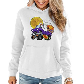 Funny Halloween Ghost Muscle Car V2 Women Hoodie - Monsterry AU