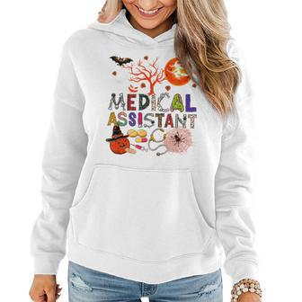 Funny Medical Assistant Halloween Zombie Costume Scary Women Hoodie Graphic Print Hooded Sweatshirt - Thegiftio UK