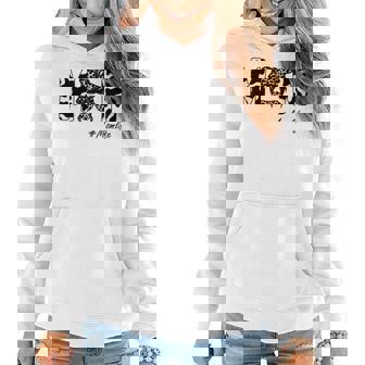 Funny Mom Life Cow Messy Bun Hair Bandana Glasses Mommy Girl Women Hoodie | Mazezy