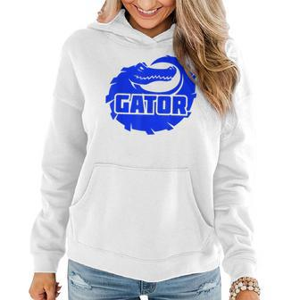 Gator Blue Alligator Women Hoodie Graphic Print Hooded Sweatshirt - Thegiftio UK