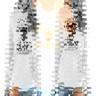 God Gifted Me Two Titles Mom Nanny Melanin Leopard Women Hoodie | Mazezy