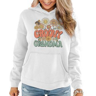 Groovy Grandma Floral Hippie Retro Daisy Flower Mothers Day Women Hoodie - Thegiftio UK